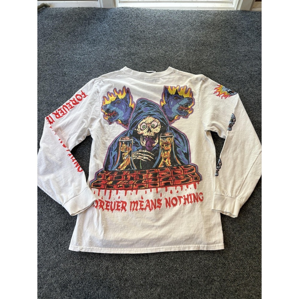 Broken Promises Shirt Mens Medium White Forever Means Nothing Long Sleeve Snake